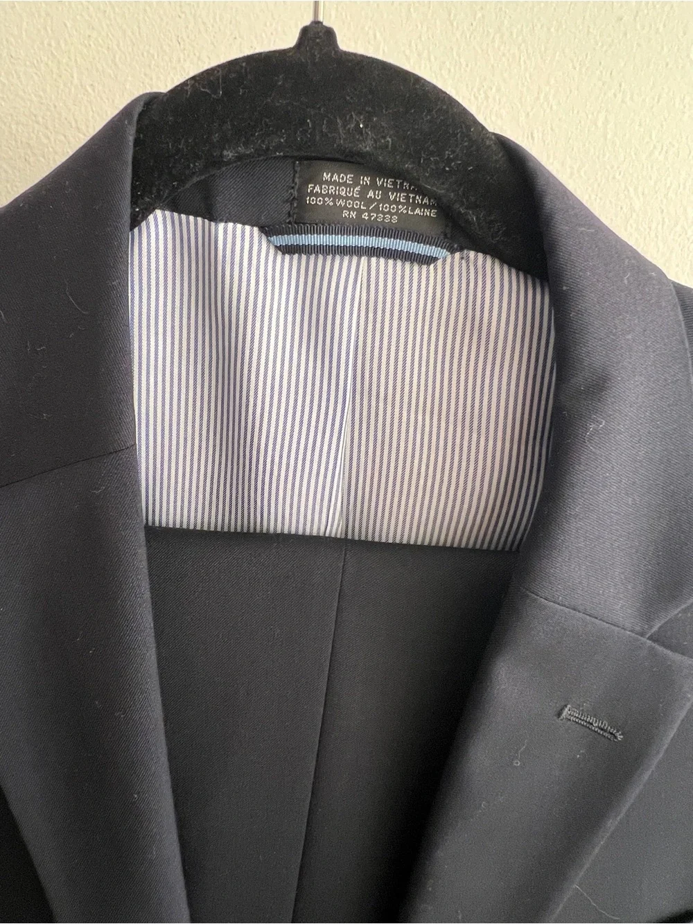 Tommy Hilfiger Men's Navy Blue Two-Button Suit Jacket
